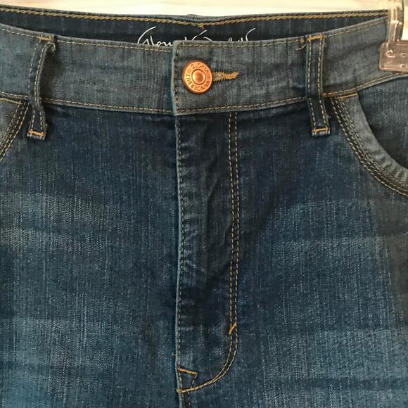 Gloria Vanderbilt Shorts Womens Jessa Two Toned Denim Slimming Effects Size 14 - Picture 2 of 10